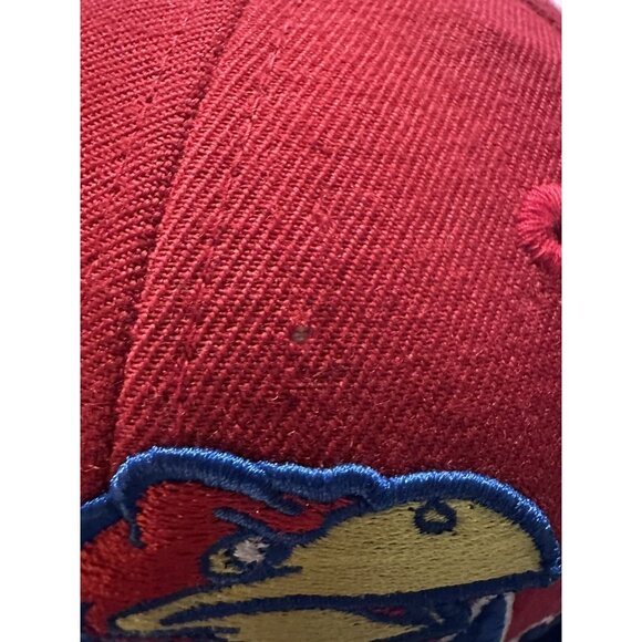 KU Adidas NCAA Kansas University Jayhawks Wool Crimson Blue Hat Fitted‎ 7 3/4 - Picture 9 of 16